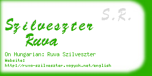 szilveszter ruva business card